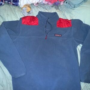 Vineyard Vines Blue Fleece with Red Accents